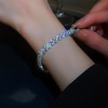 Sttiafay Cubic Zirconia Heart Bracelet Silver Heart Tennis Bracelet Cz