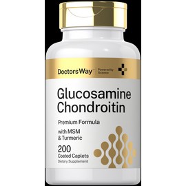 Doctor's Way Glucosamine Chondroitin MSM | 200 Caplets | with Turmeric | by Doctor's Way