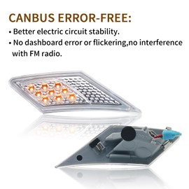 MFC PRO Clear Lens Amber LED Front Side Marker Light Kits for 2013-2016 Scion FR-S 2013-2020 Subaru BRZ 2017-2020 Toyota 86 (Clear Lens with Amber Light)