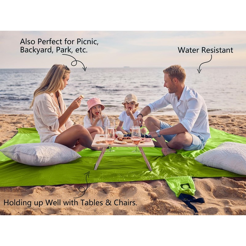 WEKAPO Sand Proof Beach Blanket, Extra Large Oversized 10'X 9',