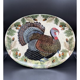 Target NEW! John Derian for Target Turkey Oval Stoneware Serving Platter 18.5"x14.5"