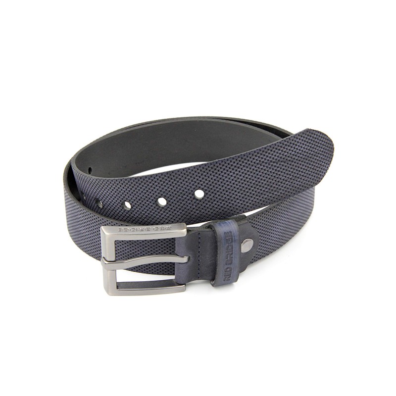 Red Bridge Men's Genuine Leather Belt Scratched Honeycomb, blue