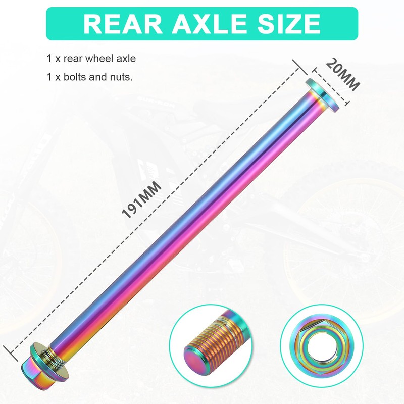 Funparts Rear Wheel Axle with Nut Titanium Alloy for Surron