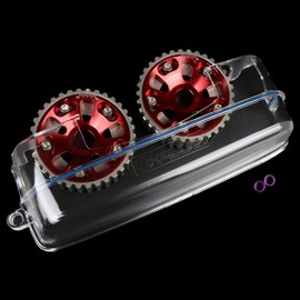 G-PLUS Clear Cam Gear Timing Belt Cover Cam Pulley Compatible with Toyota Supra JZA80 2JZGTE 2JZ JZA70 Aristo