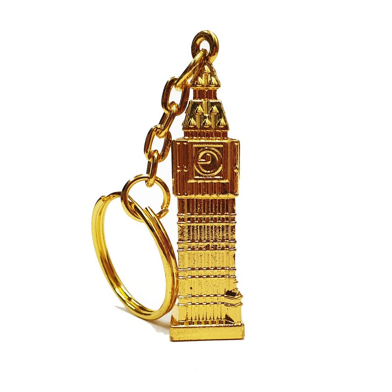 London Souvenir/ Gift Die Cast Metal Keyring - 3D Gilt