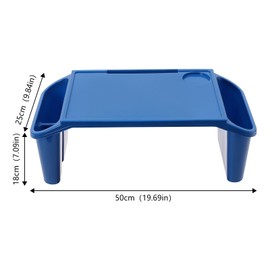 6 Pcs Kids Lap Desk Tray, Portable Lap Bed Table with Side Pockets and Slot for Homes, Schools, Classes, Nurseries, 50 * 25 * 18cm, 2 Color Combinations Selectable (Multicolor 2)