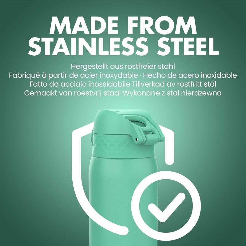 Ion8 Stainless Steel Leakproof Water Bottle - 14 oz/400 ml