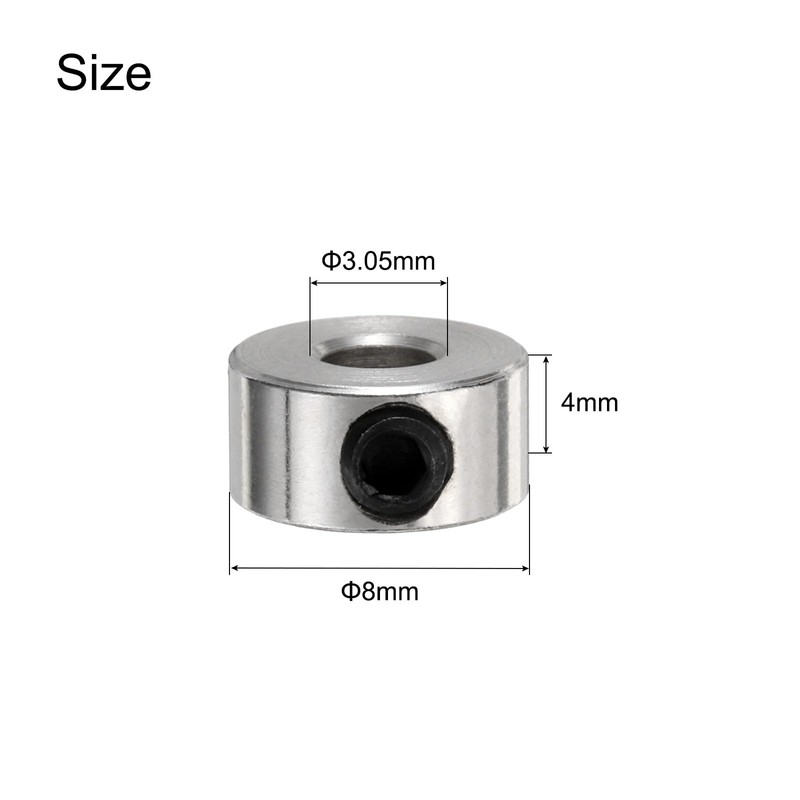 sourcing map 20pcs Set Screw Collars 3.05mm Bore Shaft Collars,