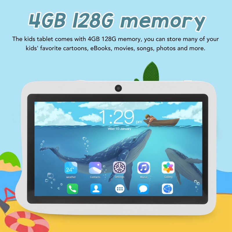 7in Kids Tablet IPS HD Display Large Capacity 4G 128G