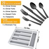 LIANYU 20-Piece Black Silverware Set with Tray, Stainless Steel Square