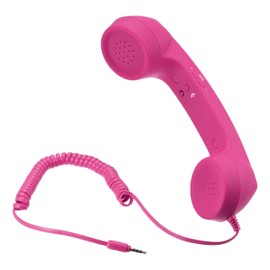 sourcing map 3.5mm Retro Telephone Handset Telephone Receiver for Microphone Speaker Rose Red