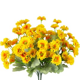 GhuaH 2 Pcs Artificial Flowers for Outdoors Silk Flowers UV Resistant Orange Faux Flowers for Outdoor Planters Realistic Spring Decor Artificial Dahlia Flowers for Front Door Porch Patio Balcony Yard