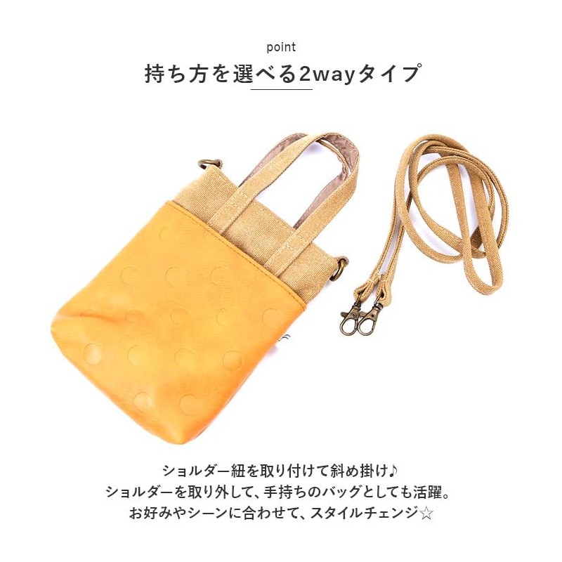 BACKYARD FAMILY Lafiel Canvas Dot Synthetic Leather Mini Shoulder Bag