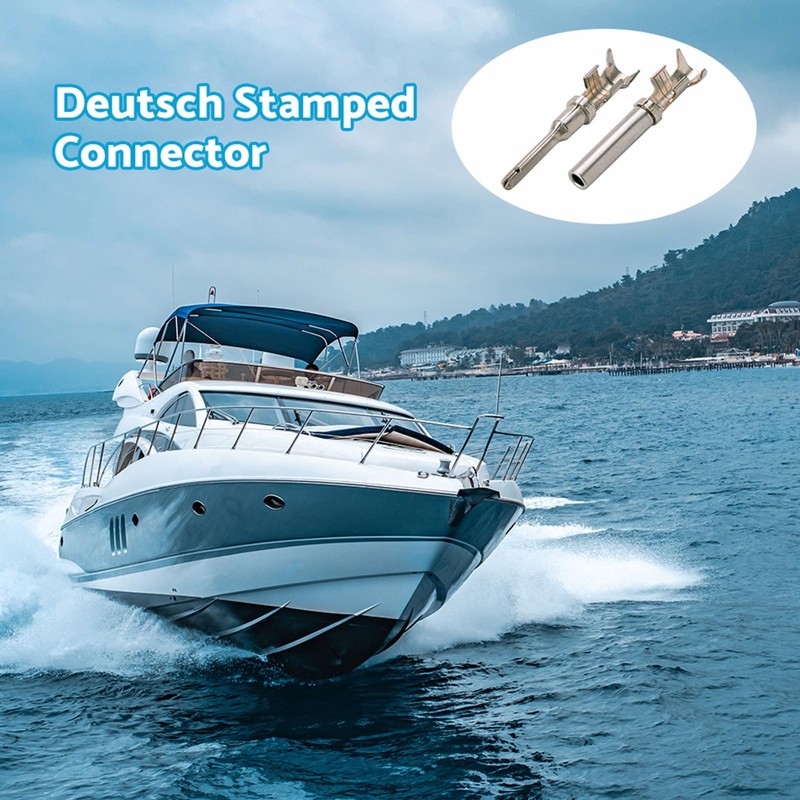 MAX COOL 100PCS Deutsch Solid Terminal No.16 Stamped Contact Pins