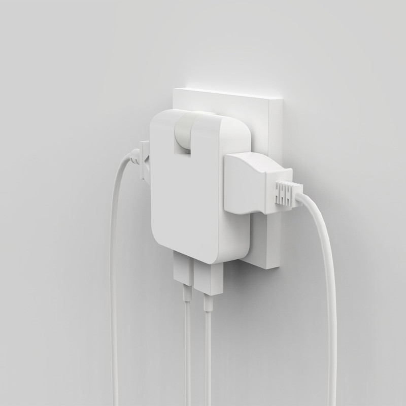 Corner Tap Mini Power Strip 4 Gang USB 2 Port