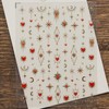 YUYUDEHM Red Heart Nail Stickers for Nail Art 5D Embossed