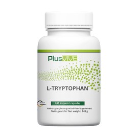 Plusvive L-Tryptophan 240 Capsules - High Dose with 500 mg L-Tryptophan per Capsule - Laboratory Tested and Vegan