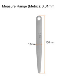 QUARKZMAN Feeler Gauge 0.01 mm Thickness Gauge 65MN Steel Metric Gap Measuring Tool Single Blade Pack of 2