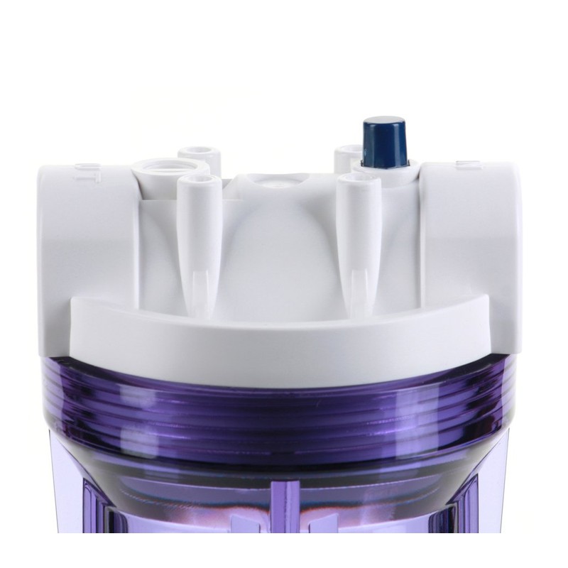 Hydronix HF3-10CLWH12PR, 10" Clear Housing with White Rib Cap For