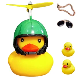 Duck Bicycle Light/Bell, Bicycle Headlight, Cartoon Duck, Head Lamp, Glossy, Handlebar Bicycle Accessories, Cute, Small, Yellow, Ringing, Caution Light, for Kids/Adults, Red, Deadpool, Spider, Black, Hat, Duck