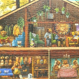 500 Piece Puzzles for Adults - Jigsaw Puzzles - Bear Cabin - Designed by Bigelow Illustrations