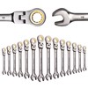 MoJoTools 23-Piece Flex-Head Ratcheting Combination Wrench Set-Includes 14PCS Metric 8-24mm
