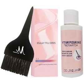 Shinefinity Zero Lift Glaze 05/37 Light Brown Gold Brown Demi-Permanent Hair Color 2 Ounce, Shinefinity Activator 2 oz and M Hair Designs Tint Brush (Bundle)
