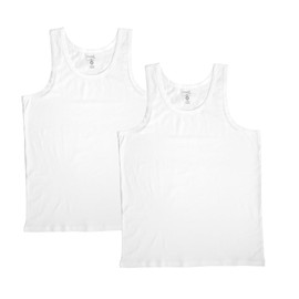 ORGANICKID Mens 100% Organic 100% Cotton Soft Breathable GOTS Certified Crewneck Undershirts Tank Tops Pack of 2 (US, Alpha, Small, Regular, Regular, White)