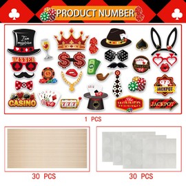 30PCS Las Vegas Photo Booth Props