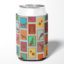 Caroline's Treasures MLM1161CC Lots of Red Doberman Pinscher Can or Bottle Hugger Cooler Washable Drink Sleeve Collapsible Beverage Insulated Holder, Can Hugger, Multicolor