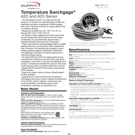 Murphy by Enovation Controls A20T-250-6-1/2 Temperature Swichgage (10703160)