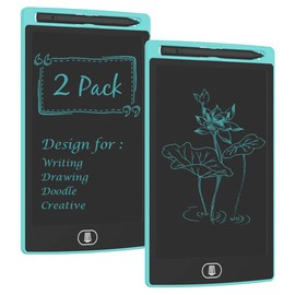 [2 Pack] 8.5 Inches LCD Writing Tablet with 2 Magnets,TIQUS Magnetic Electronic Ewriter Kitchen Memo Notice Fridge Board Magnetic Daily Planner Checklist (Light Blue)