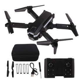 Foldable Drone Plastic 4K Fixed Height Remote Control Aerial Photography Quadcopter with Double Camera Black