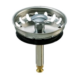 Strainer basket for all Rieber sinks with 1.5 inch rotary eccentric valve, replacement part for the sink, strainer basket insert, strainer basket (diameter 54 mm) with metal guide rod (8 mm) and