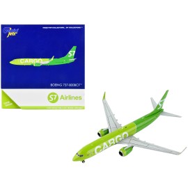 DCD Boeing 737-800BCF Commercial Aircraft Green 1/400 Diecast Model Airplane GeminiJets for S7 Airlines Cargo Great Toy for Kids