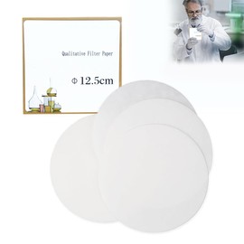 LAJUP Pack of 100 Quality Lab Filter Paper, Laboratory Filter Paper, Round Laboratory Filter, Quality Lab Filter Paper with Medium Flow Speed, for Laboratory Supplies, Chemical Applications (12.5 cm)