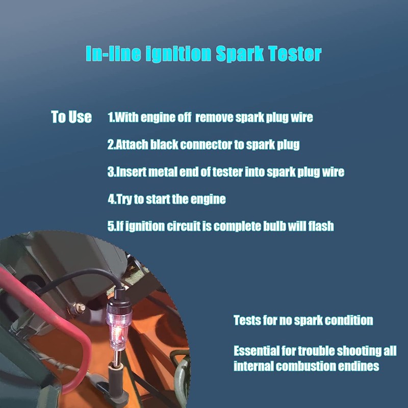 2Pcs Inline Spark Plug Tester, Small Motor Vehicle Engine Ignition,