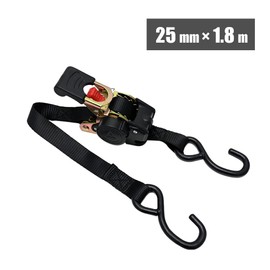 Tie-Down Belt, Automatic Winding Lashing Belt, Ratchet, Automatic Winding Retractable, 1.0 inches (25 mm) x 6.1 ft (1.8 m), Luggage Fastening, 1 Tool, Load Tightening Belt, Fastening Belt, Binding