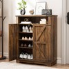 ALLSTAND 6-Tier Shoe Cabinet with Doors, Entryway Shoe Rack Wooden