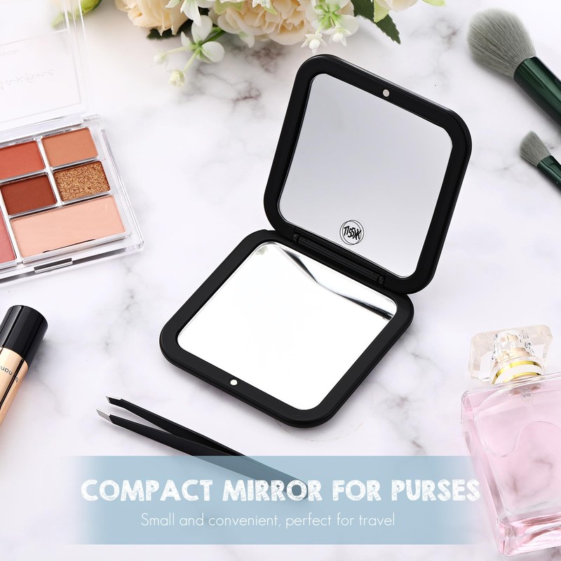 Geetery Travel Compact Magnifying Mirror with Tweezers, 1X/15X Magnification, 3.35''