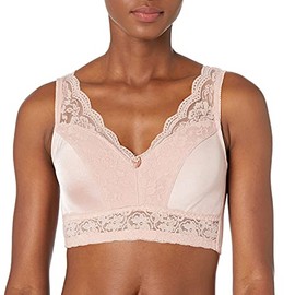 Rhonda Shear Women's Plus Size Pin Up Leisure Bra with Removable Pads, Rose Blush, 3X