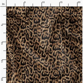Soimoi Orange Velvet Fabric Leopard Animal Skin Print Fabric by Yard 60 Inch Wide
