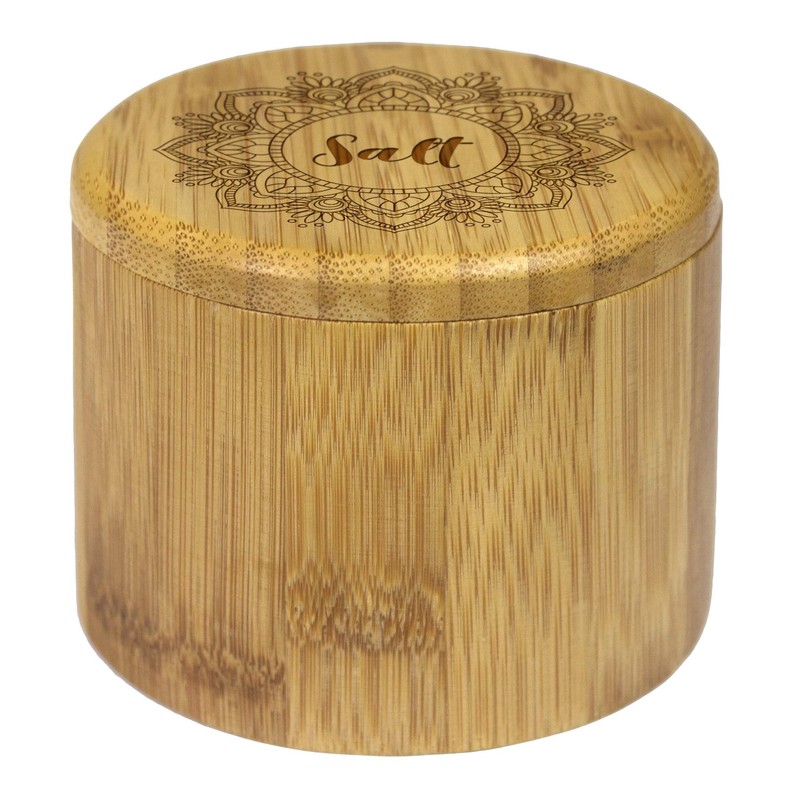 Totally Bamboo Salt Cellar Bamboo Storage Box with Magnetic Swivel