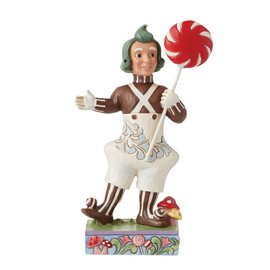 Enesco Willy Wonka and The Chocolate Factory by Jim Shore Oompa Loompa with Lollipop Figurine, 5 Inch, Multicolor