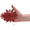 Glitter Snowflake Christmas Decorations Pack of 6-10cm Hanging Decorations (Red