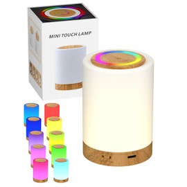 ZOVHYYA Nachttischlampe LED Nachtlicht Tischlampe 360 ​​Grad Touch Dimmbar 11 Farben und 4 Modi Schreibtischlampe mit Timerfunktion USB wiederaufladbar für Schlafzimmer, Kinderzimmer und Wohnzimmer