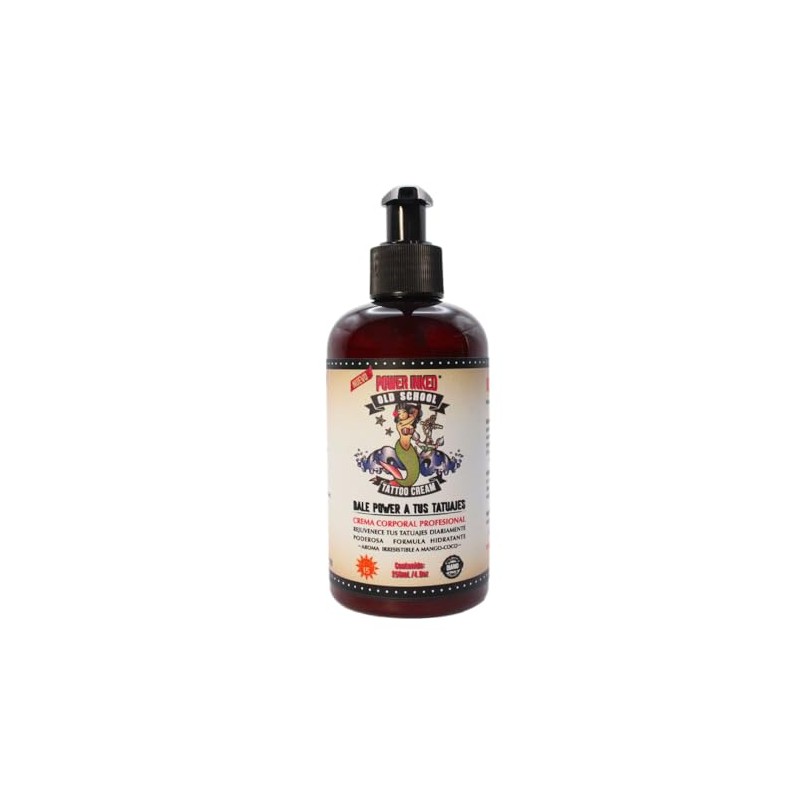 crema liquida para todo el cuerpo con tatuaje power inked