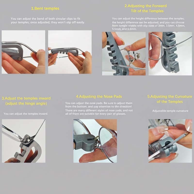 Glasses Tightening Kit, Eyeglass Frame Adjustment Tool with 3-in-1 Screwdriver,