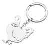 TIZURO Stainless Steel Hen Rooster Keychains Chicken Farm Animals Wallet