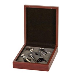 3 Piece Rosewood Finish Wine Gift Set